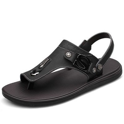Comfortabele mannen lederen slippers schoenen met echt lederen bovendeel