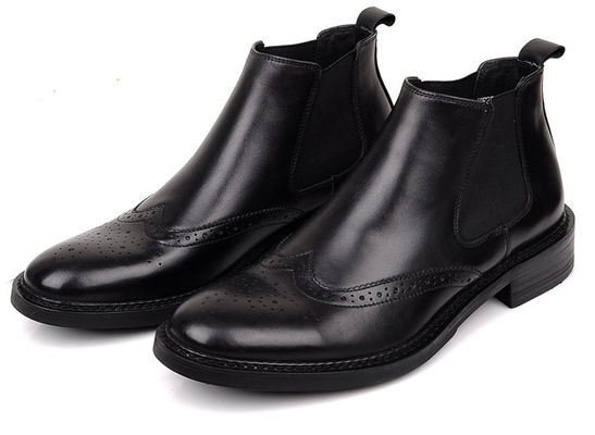 Brogue Style Mensen enkel laarzen Slip On Full Grain Leer maat op maat