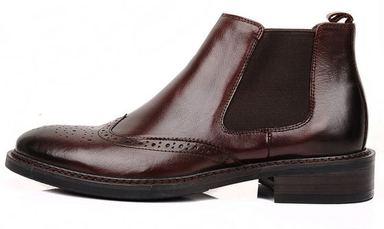 Brogue Style Mensen enkel laarzen Slip On Full Grain Leer maat op maat