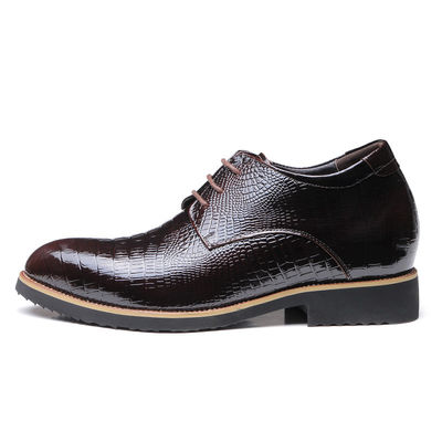 Stealth Increase 6cm Lift Men Schoenen Echt Lederen Zwart Speld Up Dress Schoenen