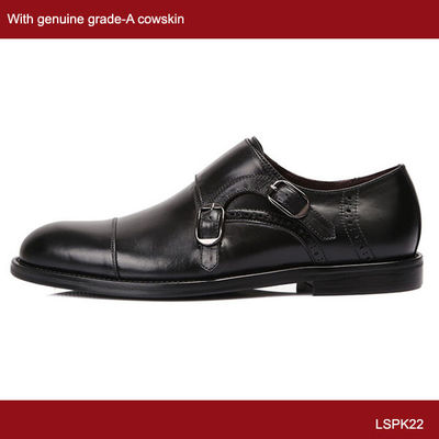 Zwarte monniks schoenen, Goodyear leer schoenen met riem.