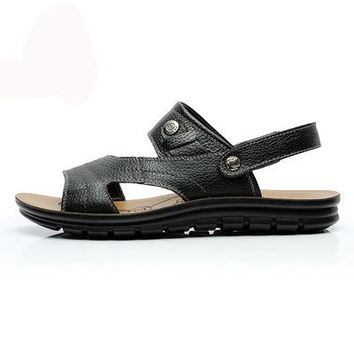 2 in 1 Mens Handgemaakte lederen sandalen Chocolade bruine sandalen voor de zomer