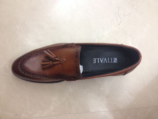 Tassel Bullock Hollow Out Men Formele jurk Schoenen Leisure Bruin Slip On jurk schoenen