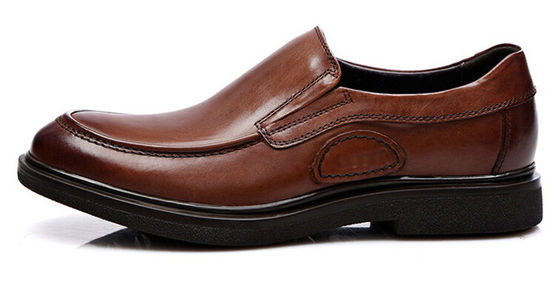 Business zachte zool formele schoenen, Slip On Mens Bruine lederen rijschoenen