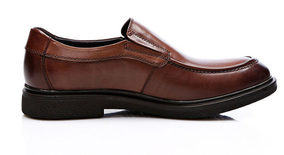 Business zachte zool formele schoenen, Slip On Mens Bruine lederen rijschoenen