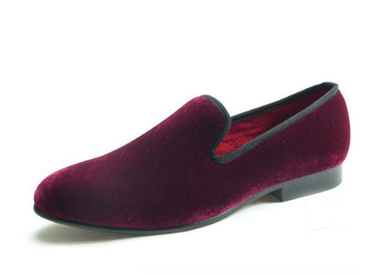 Business Mens Fluweel roken slippers geborduurde Mensen rode suede loafers