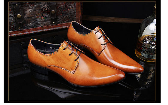 Spitste tenen Bruidsjurk voor mannen Schoenen Gele kanten Handgemaakte Oxford schoenen