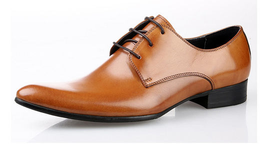 Spitste tenen Bruidsjurk voor mannen Schoenen Gele kanten Handgemaakte Oxford schoenen