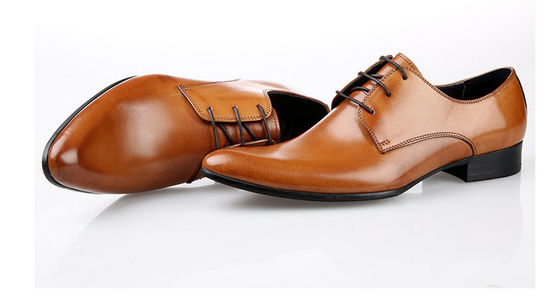 Spitste tenen Bruidsjurk voor mannen Schoenen Gele kanten Handgemaakte Oxford schoenen