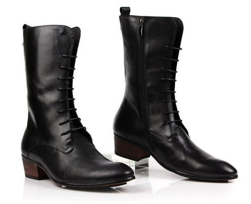 Zakelijke mannen enkelschoenen Lace up heel militaire gevechts enkelschoenen