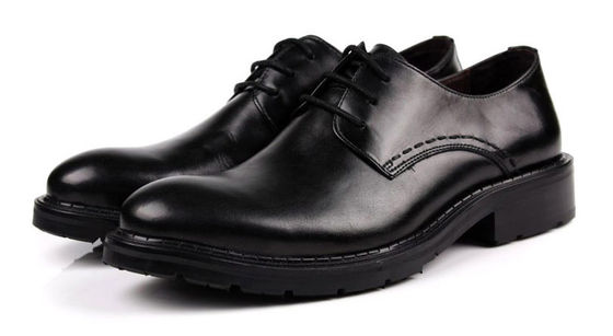 Handgemaakte schoenen Mensen Zwarte kanten Up Dress schoenen Comfortabel met dikke platforms