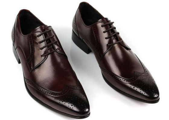 Mensen Full Grain Lederschoenen Stylish Brogue Design Mannen Puntige Formele Dress Schoenen