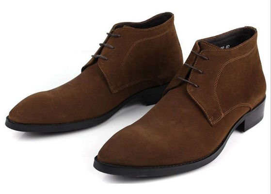 ODM Mens Chelsea Suede laarzen, Zwarte / Bruine Mens Lace Up Casual schoenen