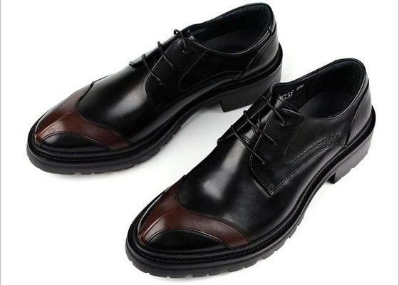 Alle logo Mensen Lederen jurk schoenen met hechtingen Brittannië Stijlen Bruine Lederen jurk schoenen