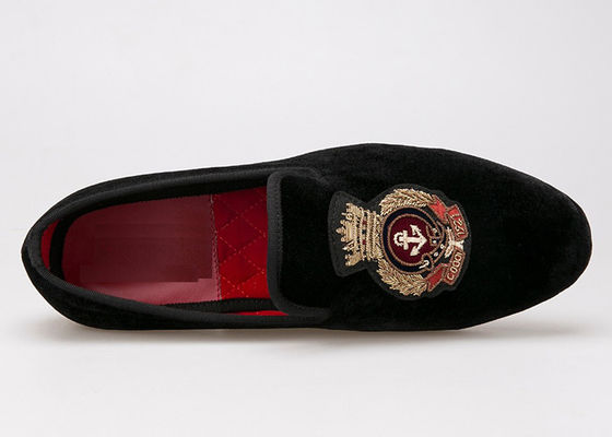 Logo Geborduurde fluwelen loafers Royal Style Luxe Fluwelen slippers voor mannen
