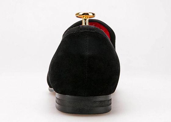 Donkerblauwe Mensen Fluweel rokende slippers Elegante ster Custom geborduurde slippers