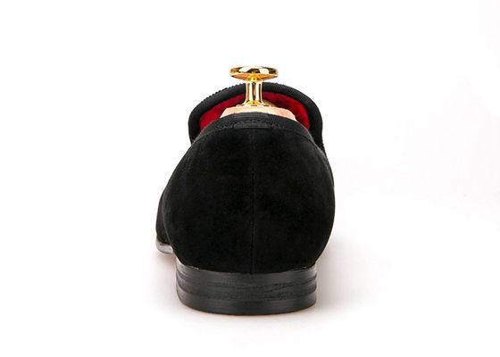 Casual Slippers Mensen Fluwelen Loafers Met Custom Skull Embroidery Decoratie