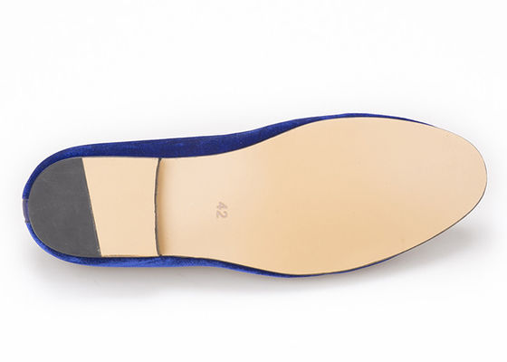 Motief Blauw Mensen Velvet Kleding Slippers, Bourgogne Loafers Mensen Buckle Kleding Schoenen