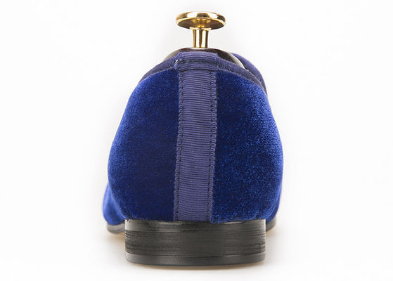 Motief Blauw Mensen Velvet Kleding Slippers, Bourgogne Loafers Mensen Buckle Kleding Schoenen