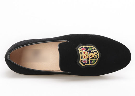 Skull Style Slip On Velvet Loafers, Luxe Mensen Leer Loafers Schoenen