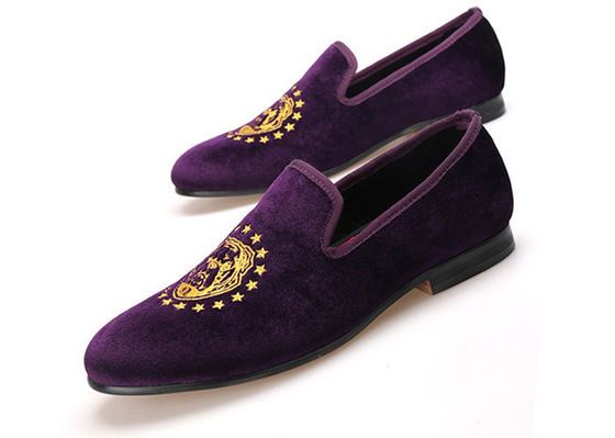 Handgemaakte Purple Velvet Loafers Mens Stijlvolle Zomer Casual Schoenen