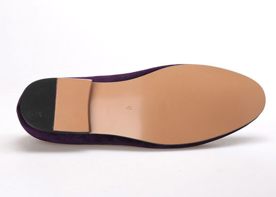 Handgemaakte Purple Velvet Loafers Mens Stijlvolle Zomer Casual Schoenen