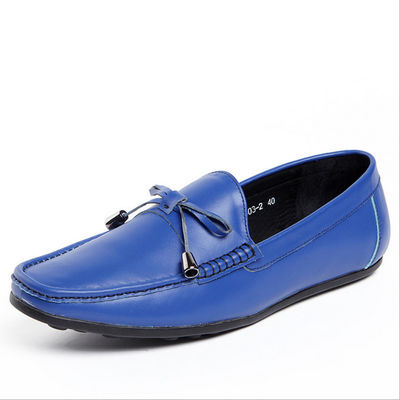 Casual Mens Lederen Loafers Anti-Sliding Moccasins Bow Tie Flat Shoes