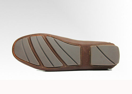 Custom Bruine Mensen Lederen Loafers Handgemaakte Lederen Flat Loafers