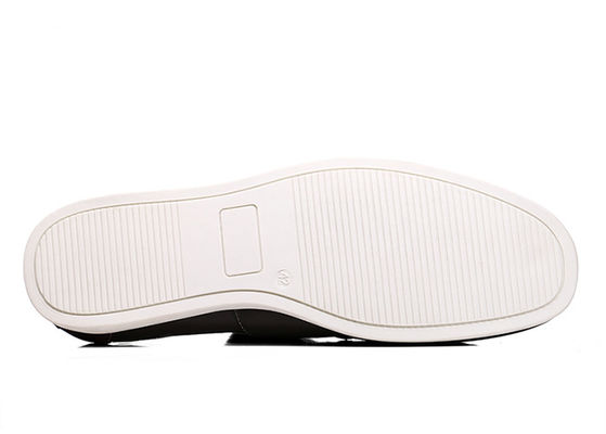Flat Classic Mens Slip On Leather Sneakers Twill Lining Zwarte Casual Loafers