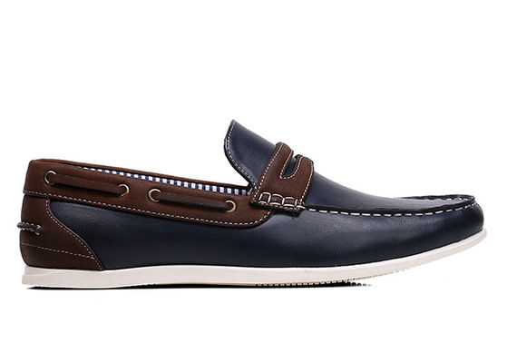 Flat Classic Mens Slip On Leather Sneakers Twill Lining Zwarte Casual Loafers