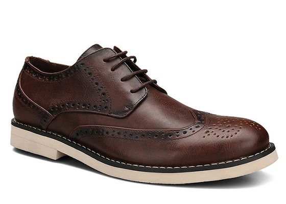 Logo gedrukt Mensen Zwarte Lederschoenen Derby Custom Handgemaakte Bruine Casual Schoenen