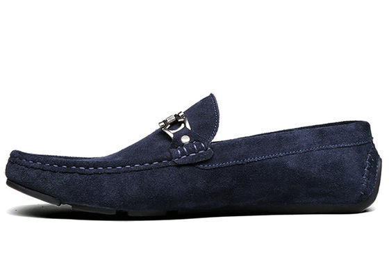 Lente / Herfst Mensen Lederen Loafers Classic Blauwe Suede Monk Schoenen Voor Heren