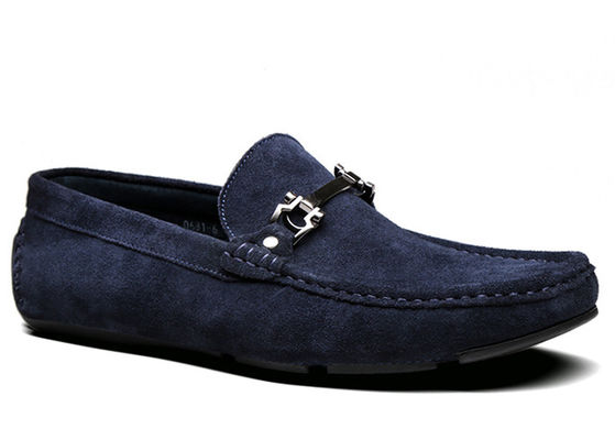 Lente / Herfst Mensen Lederen Loafers Classic Blauwe Suede Monk Schoenen Voor Heren