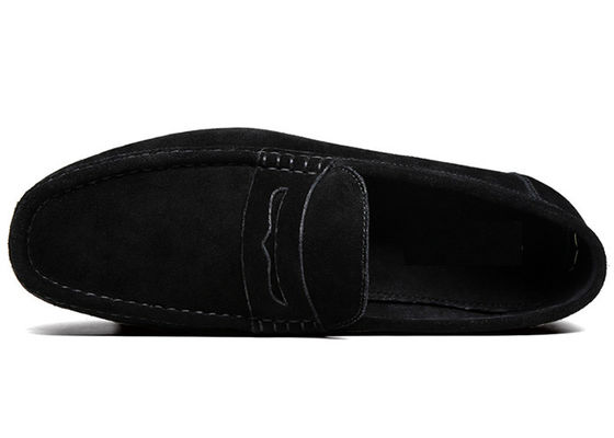Zomer Suede Loafers Mensen Lederen Moccasins Schoenen, Mensen Zwarte Slip On Dress Schoenen