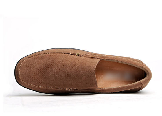 Zomer ademend Mensen Lederen Loafers Bruin Ronde Toe Mensen Suede Moccasins