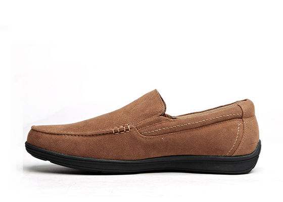 Zomer ademend Mensen Lederen Loafers Bruin Ronde Toe Mensen Suede Moccasins