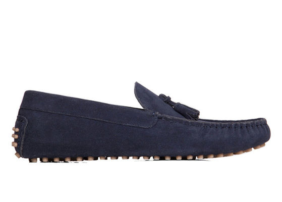 Blauw ademend mens leerloafers Blauw zacht leer rijschoenen