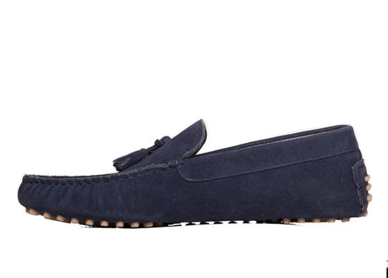 Blauw ademend mens leerloafers Blauw zacht leer rijschoenen