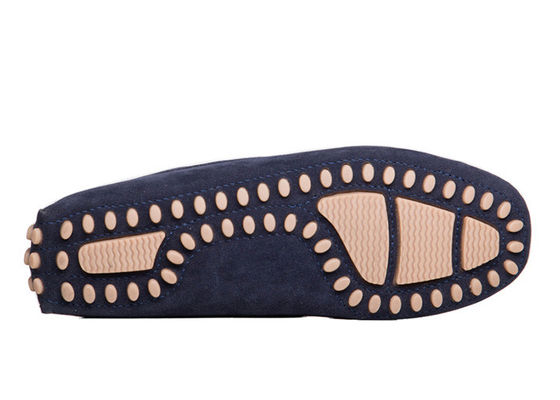 Blauw ademend mens leerloafers Blauw zacht leer rijschoenen