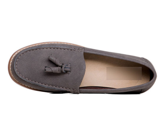 Grijze mannen suede slip op jurk schoenen mode mannen casual flat voor feest