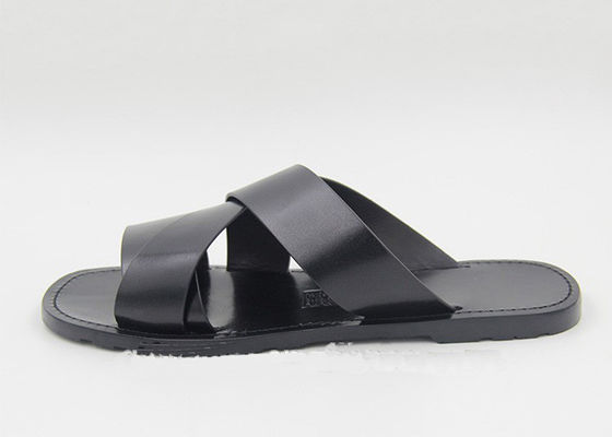 Mode Mensen Lederschoenen Flip Flops Zwarte Mensen Zomer Ledersandaal