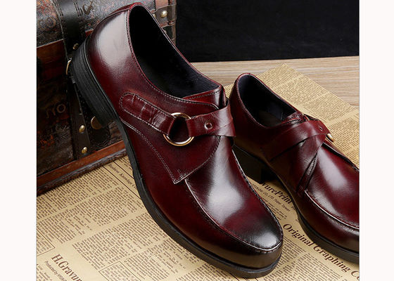 Full Grain Leather Mans Dress Shoes Custom Business Monk Strap Bruine schoenen