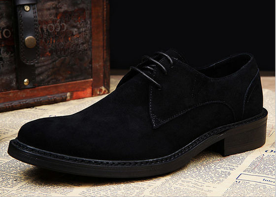 Grijz / zwart Britse stijl Oxford schoenen, Mens Lederen En Suede Dress Schoenen