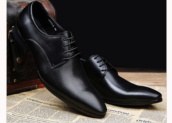 Romantische zachte leren mannen bruidsjurk schoenen pure kleur borstel af Britse stijl