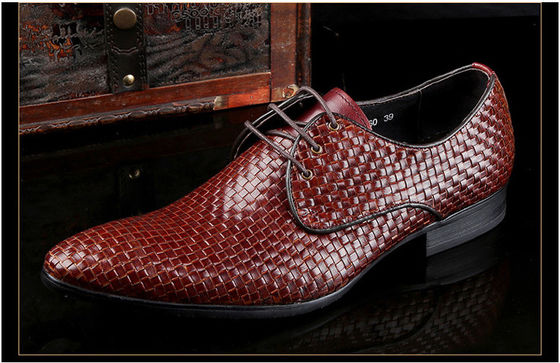 Mensen Bourgogne Dress Shoes Vintage Italiaanse Goodyear Welted Full Grain Lederschoenen