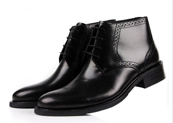 Full Grain Leather Mensen enkelschoenen Ronde teen Bruin / Zwart Legerschoenen