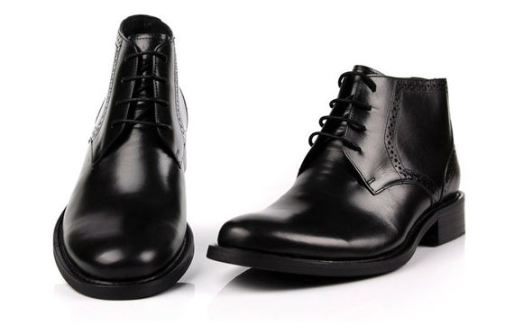 Full Grain Leather Mensen enkelschoenen Ronde teen Bruin / Zwart Legerschoenen