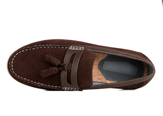 Duurzame heren casual schoenen Tassels Flat Loafer Mensen Bruine lederen rijschoenen