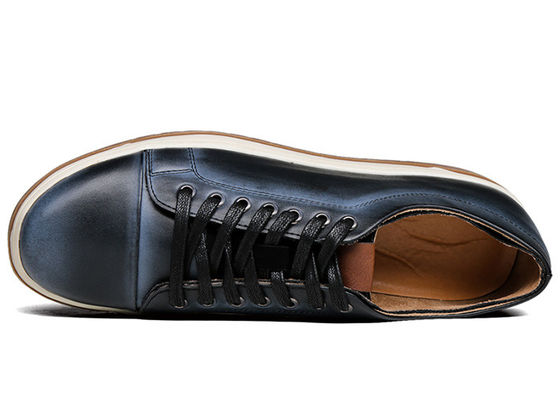 Leer Ronde Toe Mensen Lace Up Sneakers Mode Mensen Skateboard Schoenen
