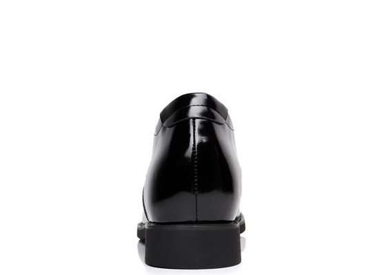 Zwarte Oxford Lace Up Lift Mensen Schoenen Solid Slip - Op Branded Dress Schoenen Voor Mannen